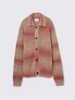 Norse ProjectsEric Space Dye Knit Jacket - Blood Orange