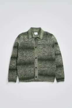 Norse ProjectsErik Space Dye Alpaca Mohair Cotton Jacket - Army Green