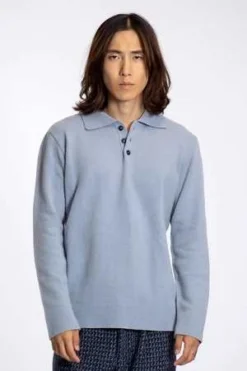 Far AfieldKier Knit Polo - Silver Blue -Norse Projects Sales Far Afield Kier Knit Polo Silver Blue 20231102022830