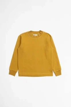 Margaret HowellFlat Hem Sweatshirt Dry Brushed Loopback - Mustard