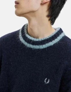 Front Page -Norse Projects Sales Fred Perry Crew Neck Jumper Alpaca Blend Navy Blue 20230125143645