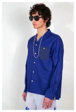 Graphia New YorkGRAPHIA NEW YORK CAMP COLLAR LONG SLEEVE SHIRT - BLUE STRIPE -Norse Projects Sales GRAPHIA NEW YORK CAMP COLLAR STRIPE LONG SLEEVE SHIRT BLUE 20210728185655