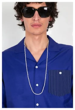 Graphia New YorkGRAPHIA NEW YORK CAMP COLLAR LONG SLEEVE SHIRT - BLUE STRIPE -Norse Projects Sales GRAPHIA NEW YORK CAMP COLLAR STRIPE LONG SLEEVE SHIRT BLUE 20210728185700