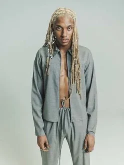 Gabriela Coll GarmentsLoro Piana Fine Wool Zipper Jacket - Grey Melange