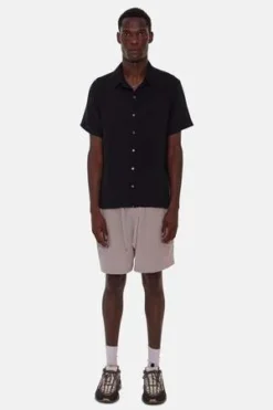 Blue&CreamGauze Short Sleeve Buttondown - Black -Norse Projects Sales Gauze Short Sleeve Buttondown Black 20230910232413