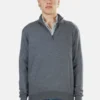 Paul&Shark Paul & SharkMock Neck Half Zip Sweater - Grey