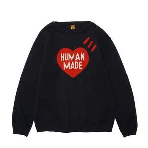 Human MadeHEART KNIT SWEATER - NAVY 2 Human MadeHEART KNIT SWEATER - NAVY - Image 2