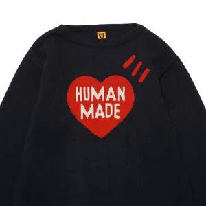 Human MadeHEART KNIT SWEATER - NAVY 4 Human MadeHEART KNIT SWEATER - NAVY - Image 4