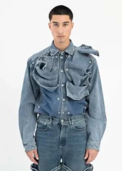 Y/projectHeavy Sw Snap Off Denim Shirt - Blue