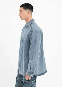 Y/projectHeavy Sw Snap Off Denim Shirt - Blue -Norse Projects Sales HEAVY SW BLUE SNAP OFF DENIM SHIRT 20231019141455 1