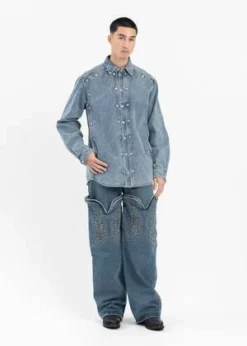 Y/projectHeavy Sw Snap Off Denim Shirt - Blue -Norse Projects Sales HEAVY SW BLUE SNAP OFF DENIM SHIRT 20231019141456 2