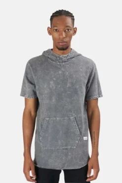 Blue&CreamHampton Nights Short Sleeve Hoodie - Grey Mineral