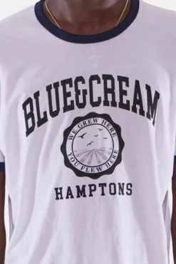 Blue&CreamHamptons Been Here Forever Ringer Tee - White/Navy -Norse Projects Sales Hamptons Been Here Forever Ringer Tee White Navy 20230910191448 1
