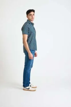 DUSHYANT.Hand Printed 'The Sheril' Short Sleeve Shirt - Blue/Red Motif 6 DUSHYANT.Hand Printed 'The Sheril' Short Sleeve Shirt - Blue/Red Motif -Norse Projects Sales Hand Printed The Sheril Short Sleeve Shirt in Blue and Red Motif 20220323173830 2