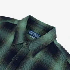 Iron HeartIHSH-349-GRN 9oz Selvedge Ombre Check Work Shirt - Green -Norse Projects Sales IHSH 349 GRN 9oz selvedge Ombre Check Work Shirt Green 20230324173301 1