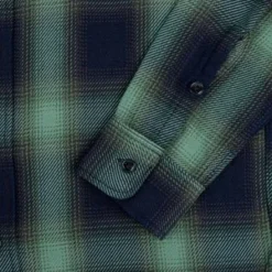 Iron HeartIHSH-349-GRN 9oz Selvedge Ombre Check Work Shirt - Green -Norse Projects Sales IHSH 349 GRN 9oz selvedge Ombre Check Work Shirt Green 20230324173302 1