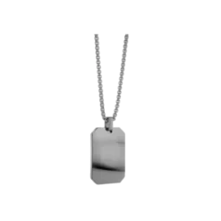 ITALGEMItalgem Gun Stainless Steel Matte Polished Dog Tag - Reversible Silver