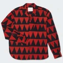 KardoRonen Long Sleeve Shirt - Red Triangle Block Print -Norse Projects Sales Kardo Ronen Long Sleeve Shirt BP106 Red Triangle Block Print 20230927050848 1