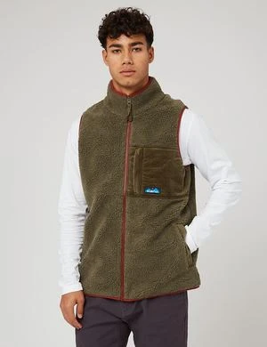 KavuCooper Fleece Vest - Moss Brown/Red 1 KavuCooper Fleece Vest - Moss Brown/Red