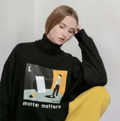 Matter Matters GalleryL Is For Look Sweatshirt - Black -Norse Projects Sales MATTER MATTERS L is for Look Sweatshirt Black 20220805070946