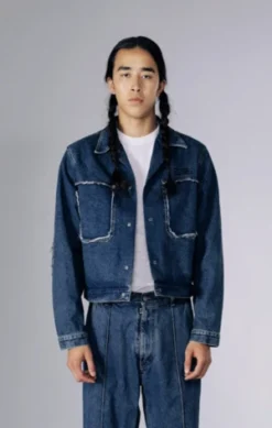 MM6 Maison MargielaRipped Pocket Denim Jacket - Blue