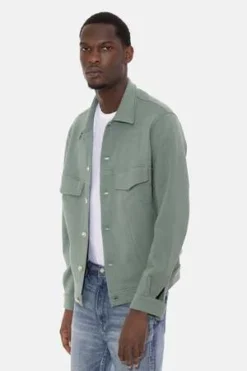 Blue&CreamMad Pique Trucker Jacket - Fern -Norse Projects Sales Mad Pique Trucker Jacket Fern 20230601012358