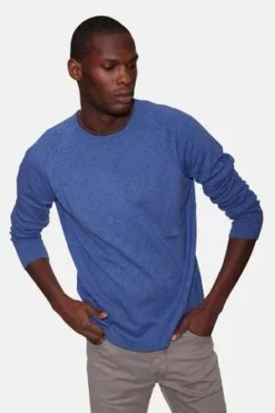 Blue&CreamBlue And Cream Meadow Raglan Crewneck Jean - Blue -Norse Projects Sales Meadow Raglan Crewneck Blue Jean 20230412231842