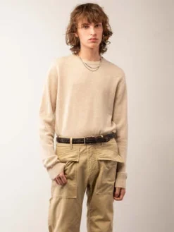 PureCashmere NYCCrew Neck Sweater - Oatmeal