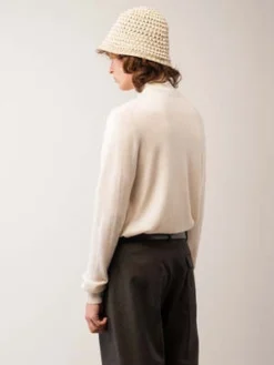 PureCashmere NYCMockneck Sweater - Vintage White -Norse Projects Sales Men Mockneck Sweater Vintage White 20220913014808