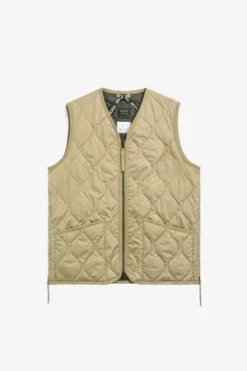 TAIONMilitary W-Zip V Neck Down Vest - Coyote