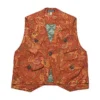 MonitalyMilitary Vest Type-C - Red Paisley Flower Print