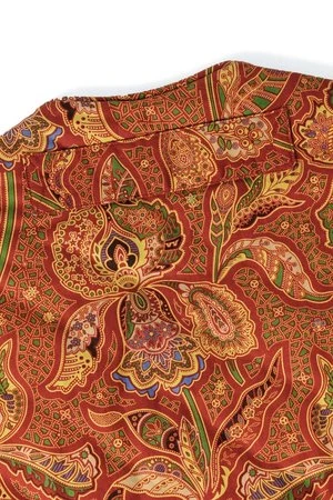 MonitalyMilitary Vest Type-C - Red Paisley Flower Print 5 MonitalyMilitary Vest Type-C - Red Paisley Flower Print - Image 5