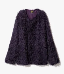 NeedlesArgyle Fringe Jacquard Snap Cardigan Jacket - Purple