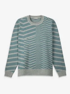 O.N.SVillage Herringbone Knit Pullover - Burnt Brick Heather/Ocean Heather/Lt Lead Heather -Norse Projects Sales O N S Village Herringbone Knit Pullover Burnt Brick Heather Ocean Heather Lt Lead Heather 20231006055938