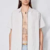 AssemblyOffice Stripe Zip Camp Shirt - White