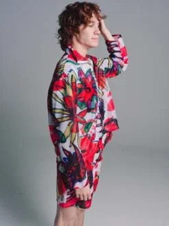 Our LegacyMelting Flower Print Shrunken Full Zip Polo Top -Norse Projects Sales Our Legacy Melting Flower Print Shrunken Full Zip Polo Top 20220823221800