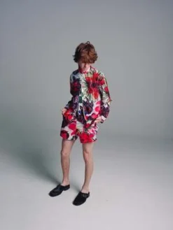 Our LegacyMelting Flower Print Shrunken Full Zip Polo Top -Norse Projects Sales Our Legacy Melting Flower Print Shrunken Full Zip Polo Top 20220823221801