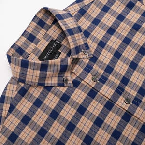OutclassCheck Flannel Shirt - Navy/Camel 2 OutclassCheck Flannel Shirt - Navy/Camel - Image 2
