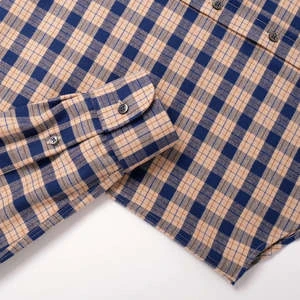 OutclassCheck Flannel Shirt - Navy/Camel 3 OutclassCheck Flannel Shirt - Navy/Camel - Image 3