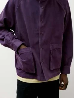 PaaOverdyed Funnel Shirt Jacket - Violet -Norse Projects Sales Overdyed Funnel Shirt Jacket Violet 20221221011005 1