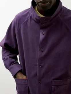 PaaOverdyed Funnel Shirt Jacket - Violet -Norse Projects Sales Overdyed Funnel Shirt Jacket Violet 20221221011006