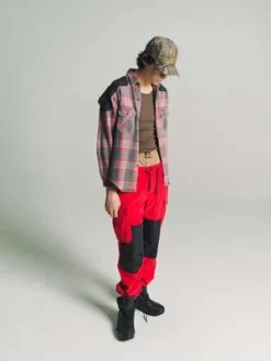 PHIPPSUpcycled Utility Flannel - Red Plaid