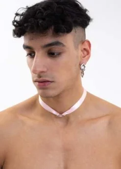 GMBHSILVER LIP RIBBON CHOKER - PINK -Norse Projects Sales PINK RIBBON CHOKER W SILVER LIP 20220503102142 2