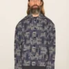 YMCPJ Block Print Seersucker Overshirt - Navy