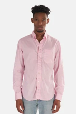 Blue&CreamPinpoint Button Down Shirt - Pink Pinpoint
