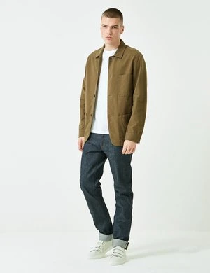 Portuguese FlannelPinheiro Brushed Flannel Jacket - Olive Green 2 Portuguese FlannelPinheiro Brushed Flannel Jacket - Olive Green - Image 2