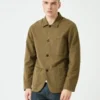 Portuguese FlannelPinheiro Brushed Flannel Jacket - Olive Green