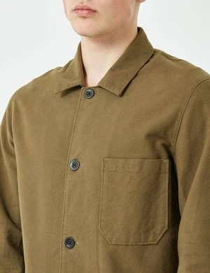 Portuguese FlannelPinheiro Brushed Flannel Jacket - Olive Green 3 Portuguese FlannelPinheiro Brushed Flannel Jacket - Olive Green - Image 3