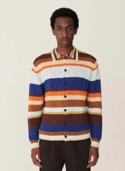 YMCRat Pack Stripe Cotton Slub Cardigan - Multi