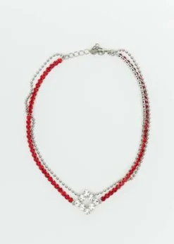 DEPARTMENTRed And White Rhinestone Mix Necklace - Multi -Norse Projects Sales Red and White Rhinestone Mix Necklace 20220427021523